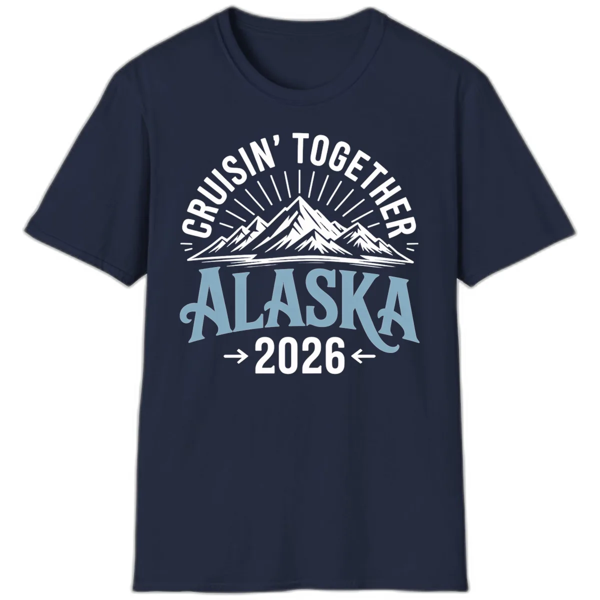 Cruisin' Together Alaska Mountains 2026 T-Shirt in Navy