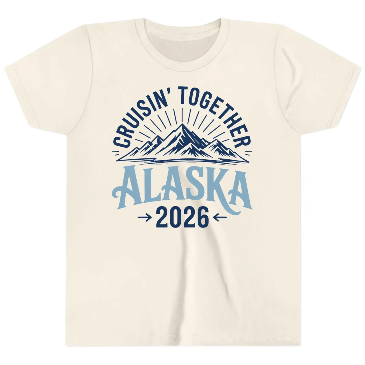Cruisin' Together Alaska Mountains 2026 Youth T-Shirt in Natural