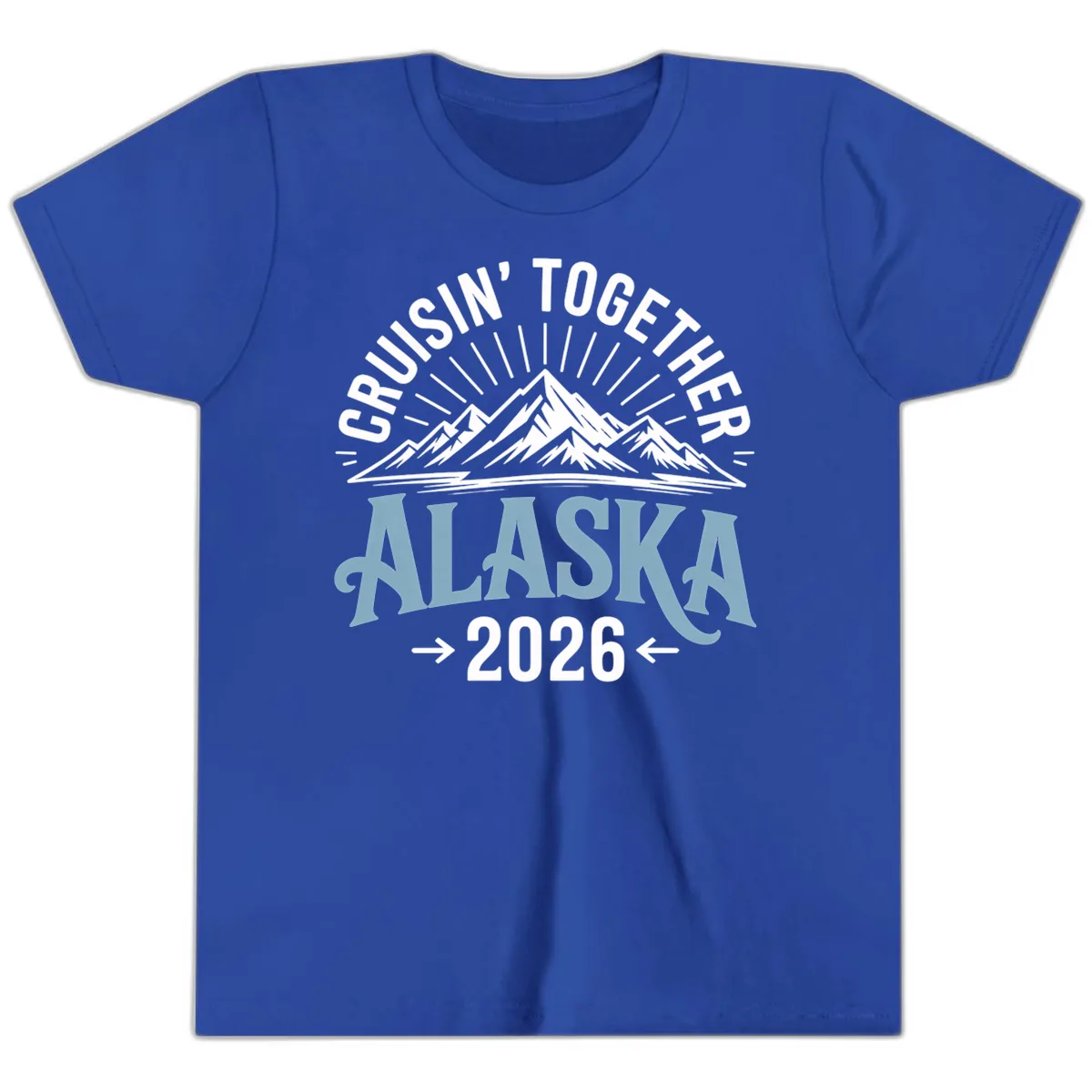 Cruisin' Together Alaska Mountains 2026 Youth T-Shirt in True Royal