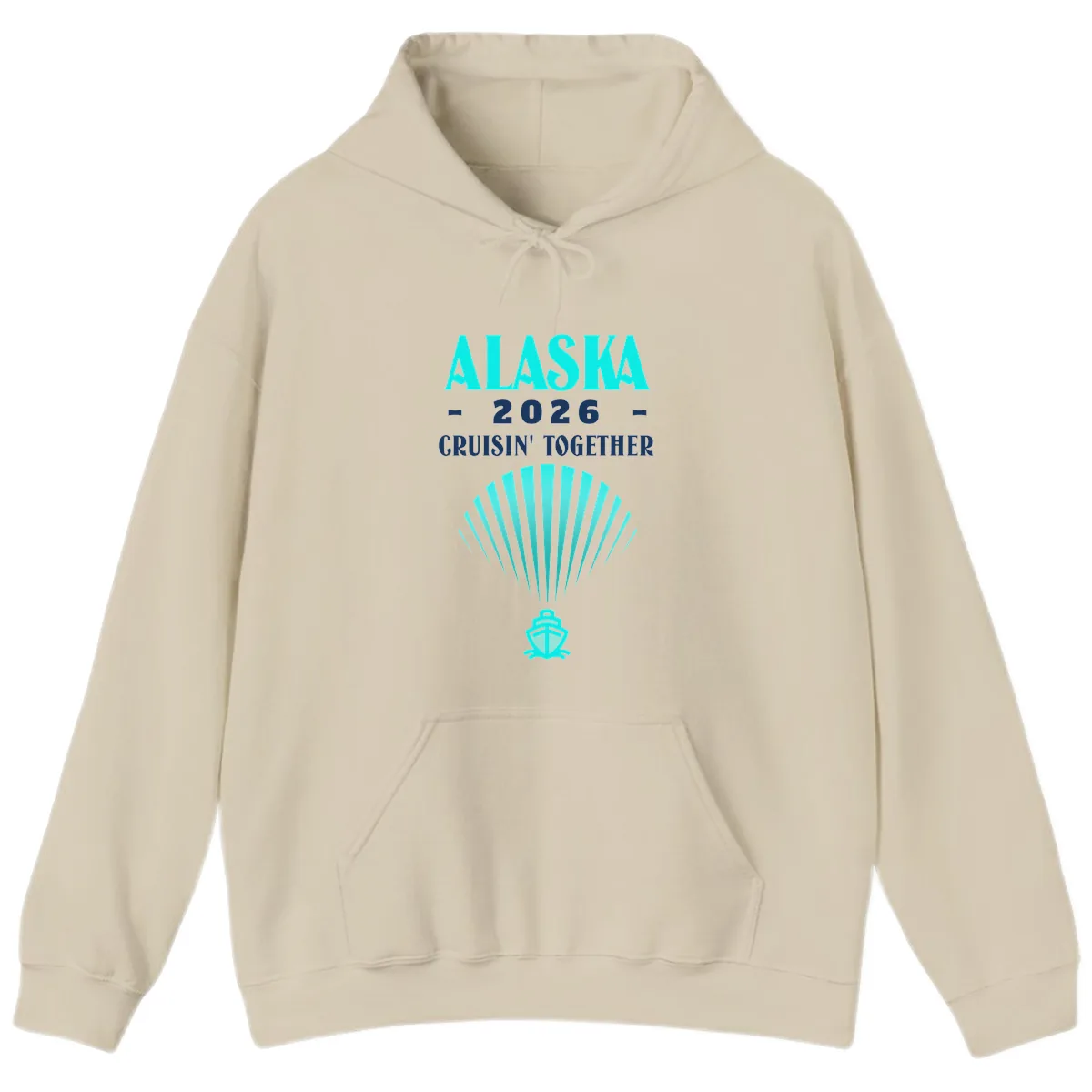 Alaska 2026 Cruisin' Together Cruise Ship Hoodie in Sand