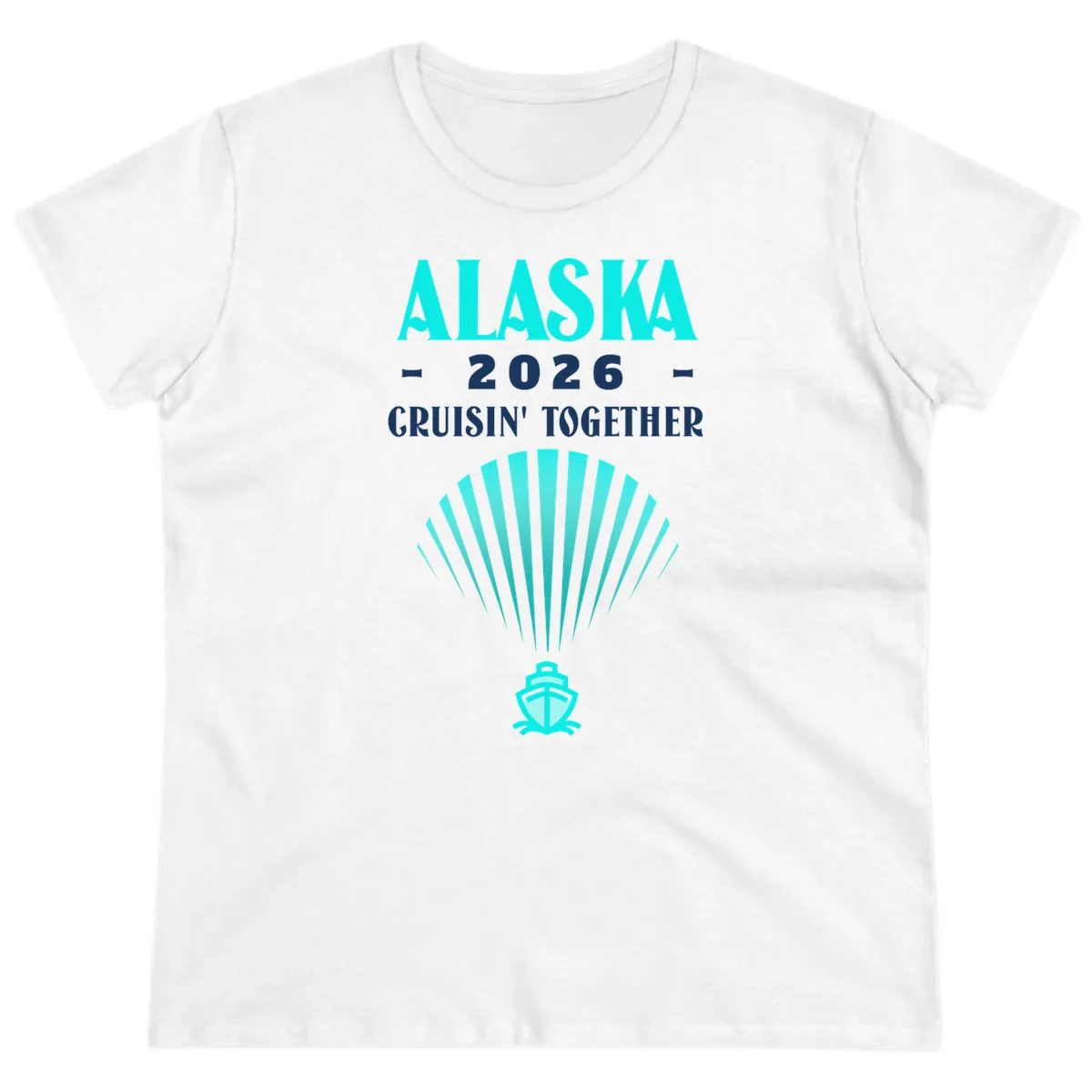Alaska 2026 Cruisin' Together Cruise Ship Ladies Tee in White