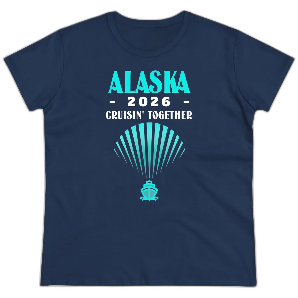 Alaska 2026 Cruisin' Together Cruise Ship Ladies Tee in Navy