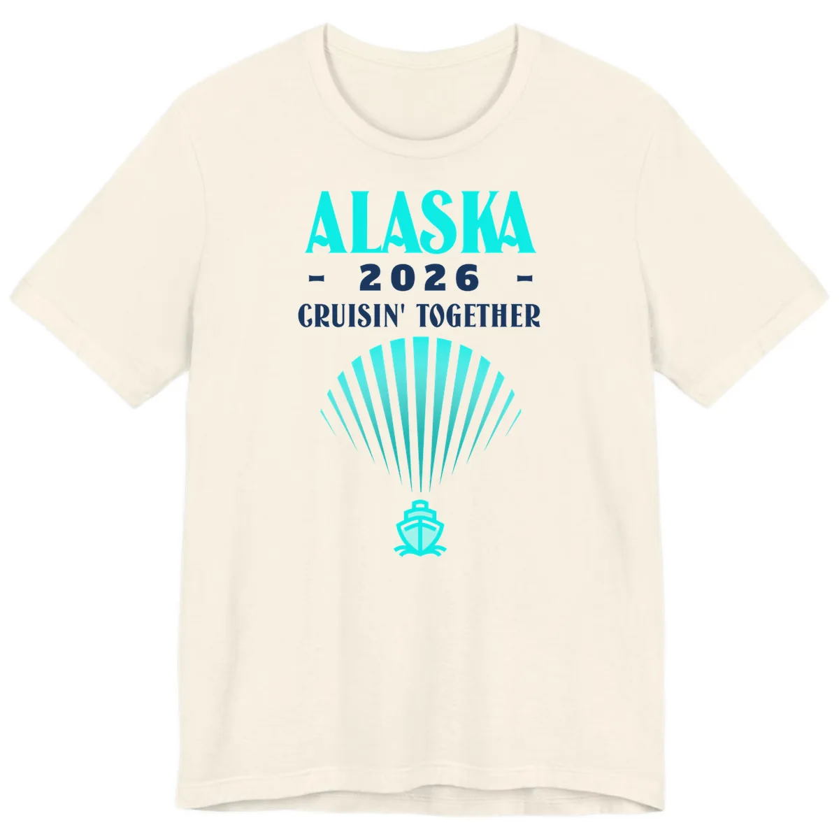 Alaska 2026 Cruisin' Together Cruise Ship Premium T-Shirt in Natural
