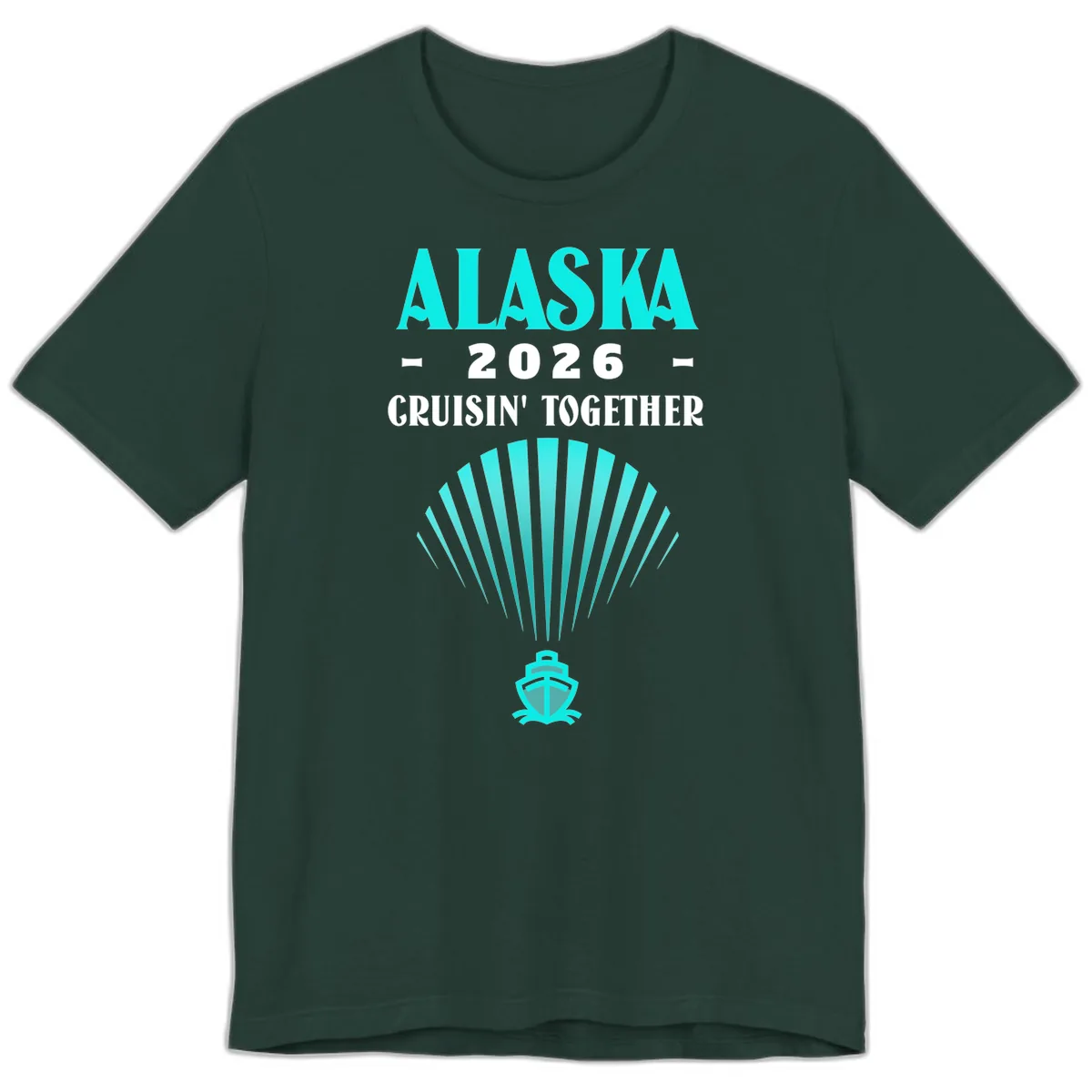 Alaska 2026 Cruisin' Together Cruise Ship Premium T-Shirt in Forest