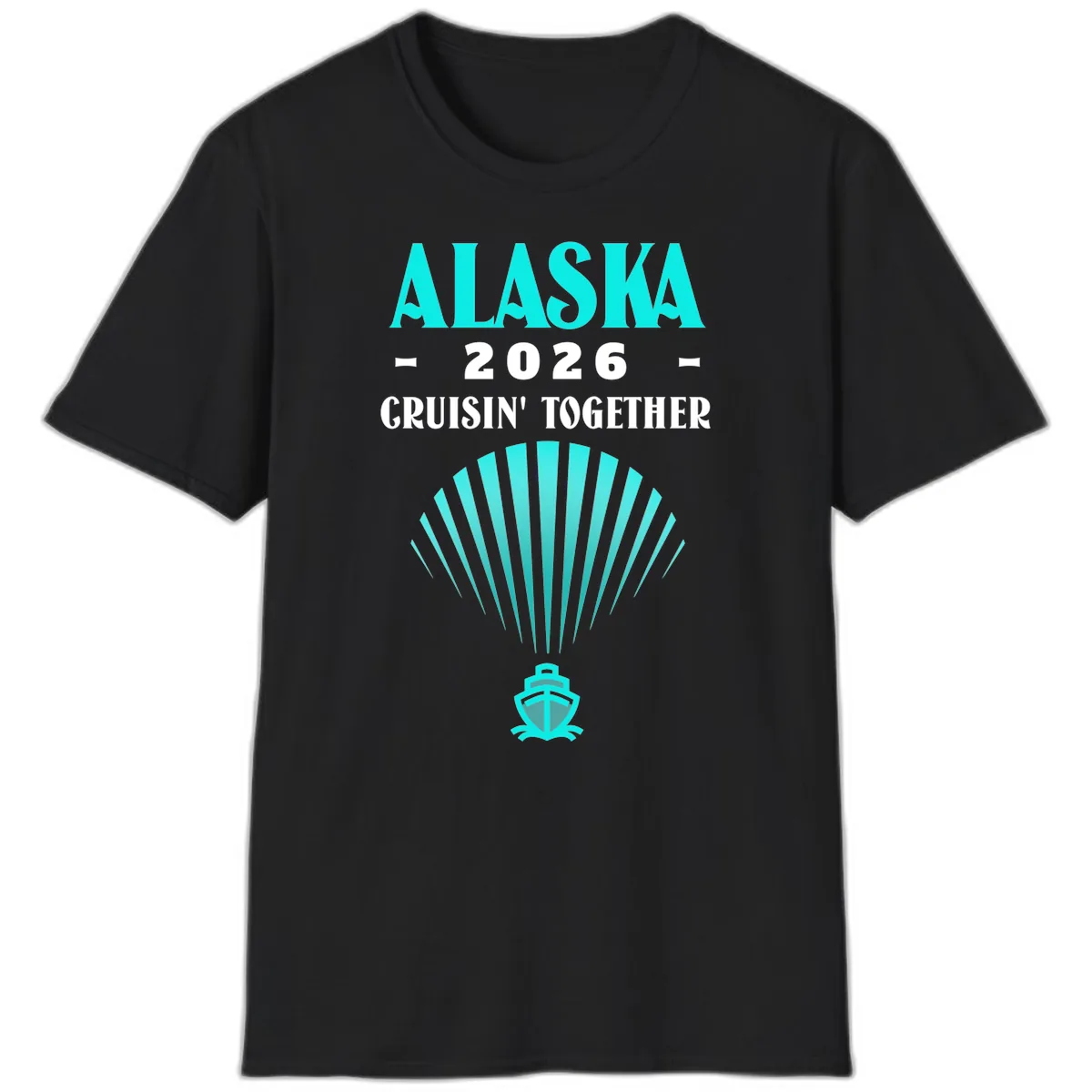 Alaska 2026 Cruisin' Together Cruise Ship T-Shirt in Black