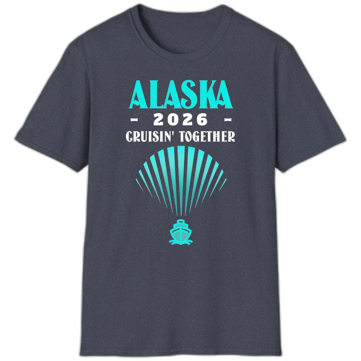 Alaska 2026 Cruisin' Together Cruise Ship T-Shirt in Heather Navy