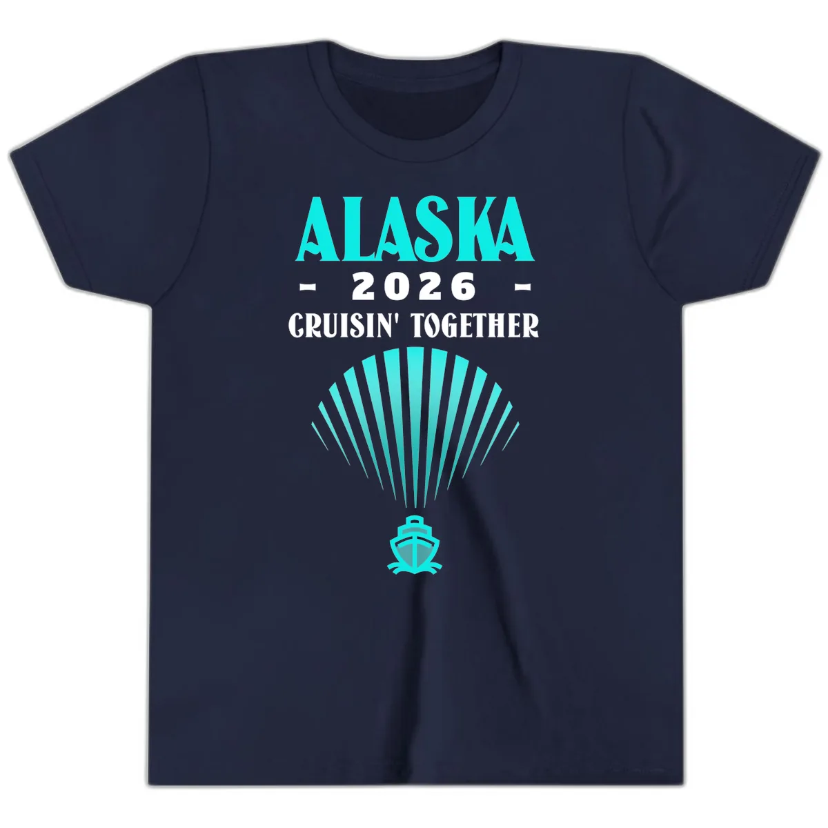 Alaska 2026 Cruisin' Together Cruise Ship Youth T-Shirt in Navy