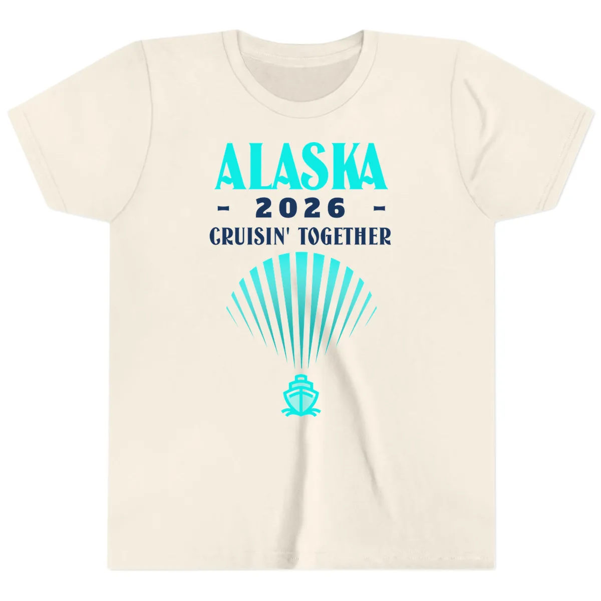 Alaska 2026 Cruisin' Together Cruise Ship Youth T-Shirt in Natural