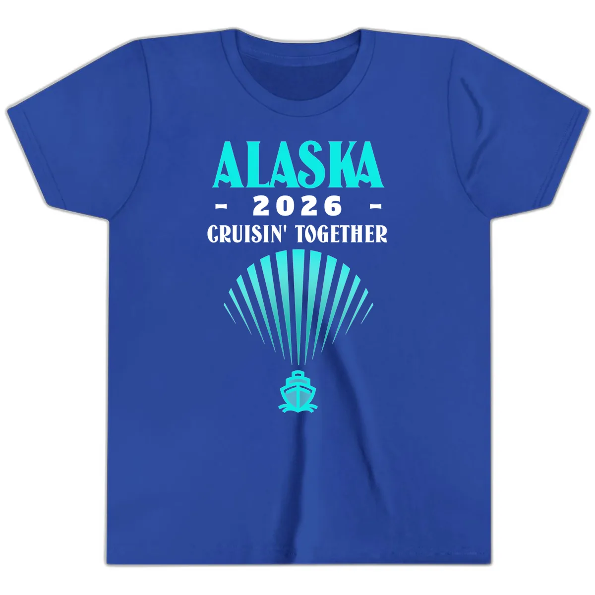 Alaska 2026 Cruisin' Together Cruise Ship Youth T-Shirt in True Royal