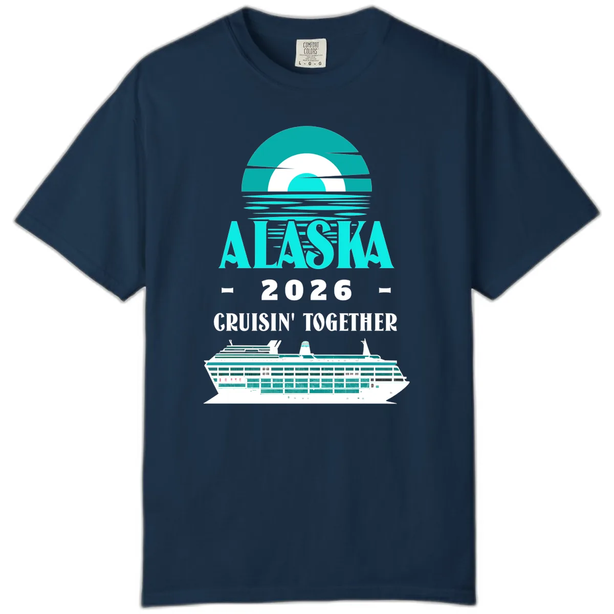 Alaska 2026 Cruisin' Together Cruise Ship Design Comfort Color in True Navy