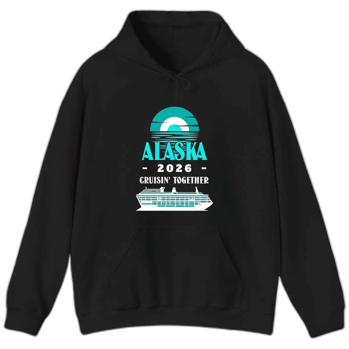 Alaska 2026 Cruisin' Together Cruise Ship Design Hoodie in Black