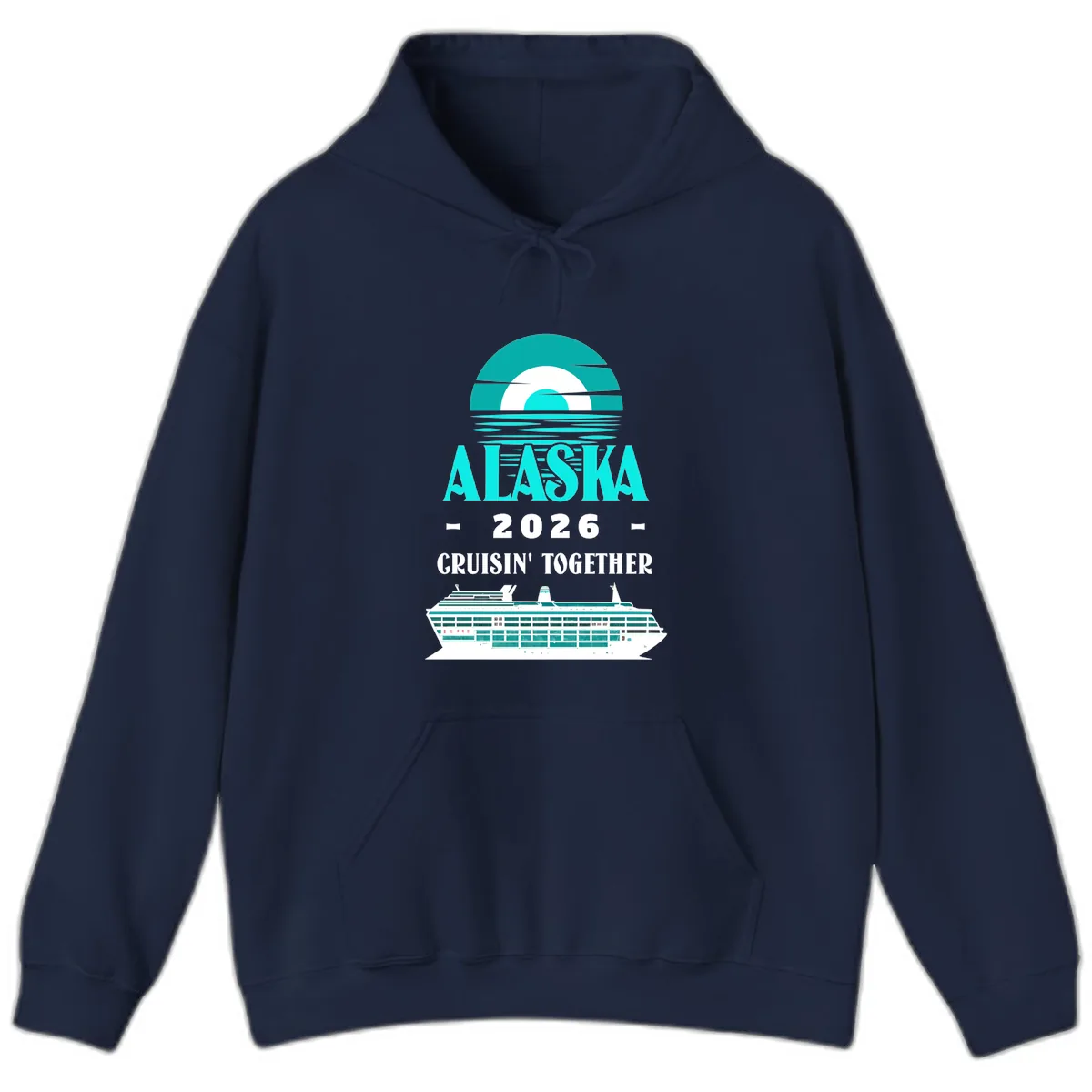 Alaska 2026 Cruisin' Together Cruise Ship Design Hoodie in Navy
