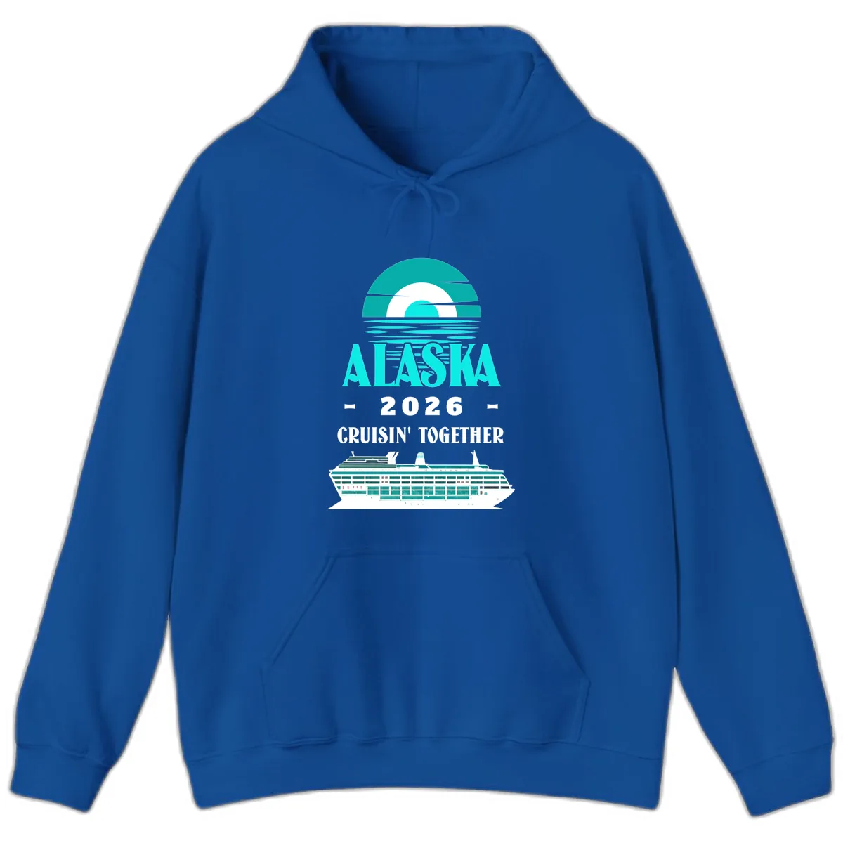 Alaska 2026 Cruisin' Together Cruise Ship Design Hoodie in Royal
