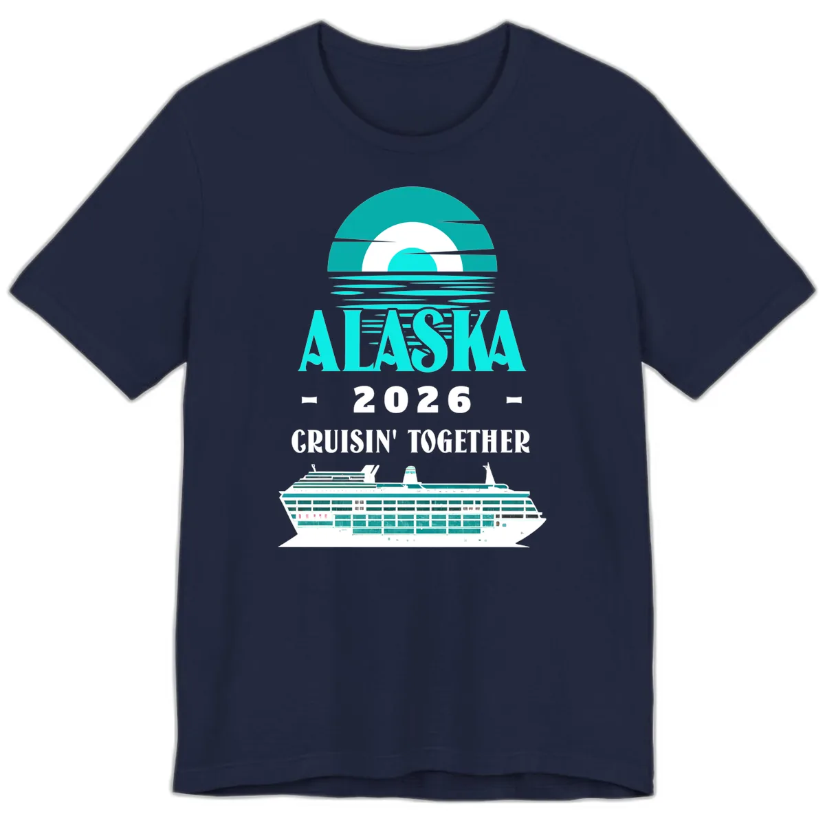 Alaska 2026 Cruisin' Together Cruise Ship Design Premium T-Shirt in Navy