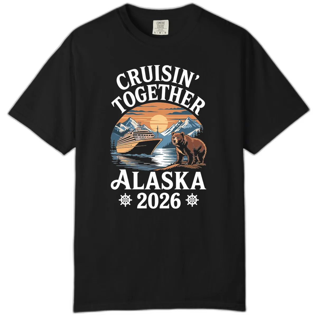 Cruisin' Together Alaska 2026 Bear Cruise Comfort Color in Black