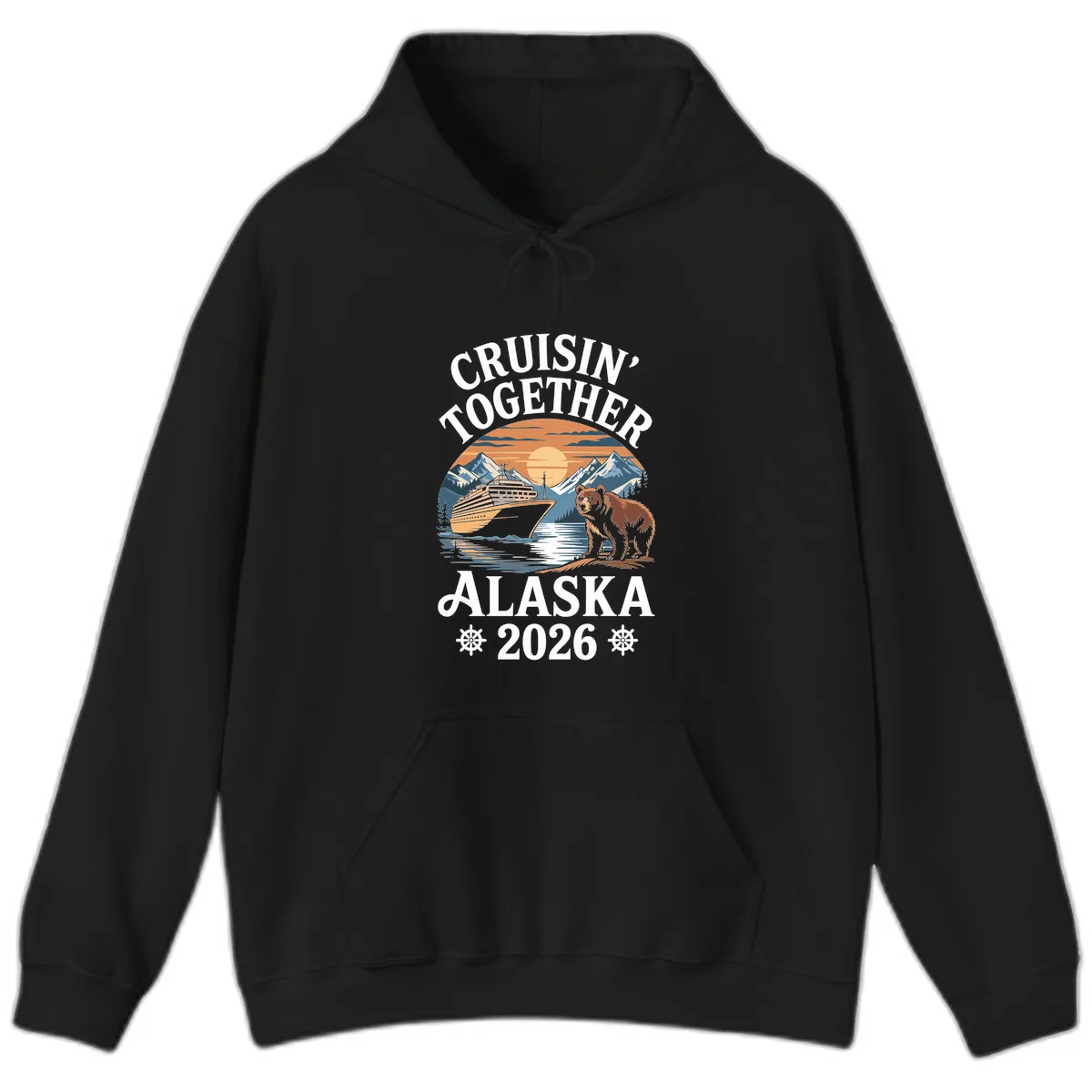 Cruisin' Together Alaska 2026 Bear Cruise Hoodie in Black
