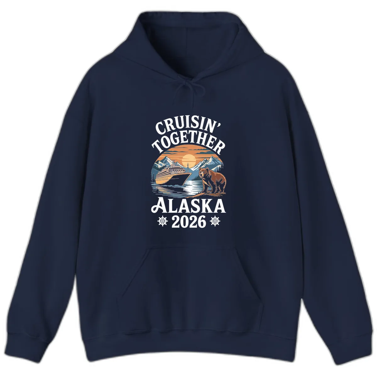 Cruisin' Together Alaska 2026 Bear Cruise Hoodie in Navy