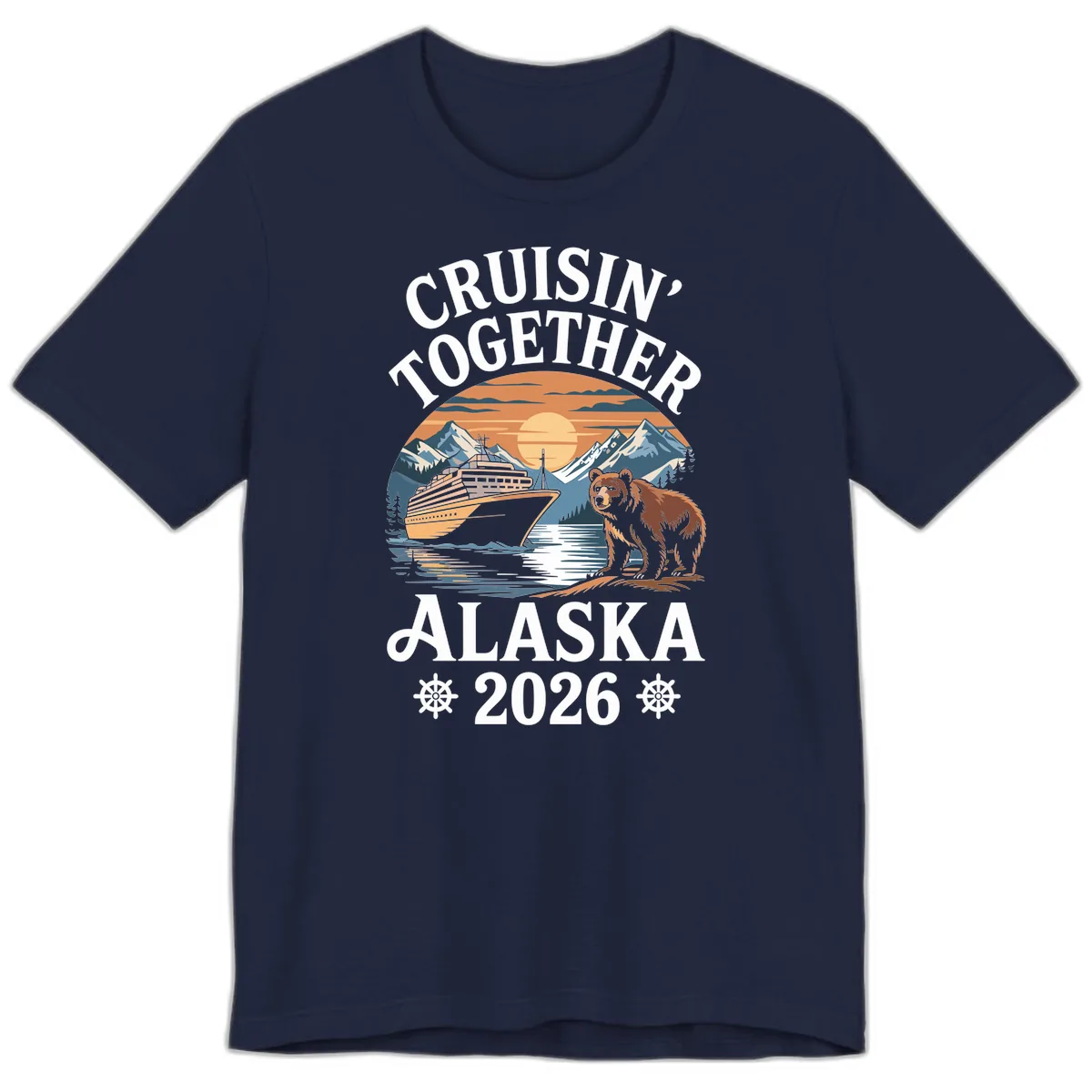 Cruisin' Together Alaska 2026 Bear Cruise Premium T-Shirt in Navy
