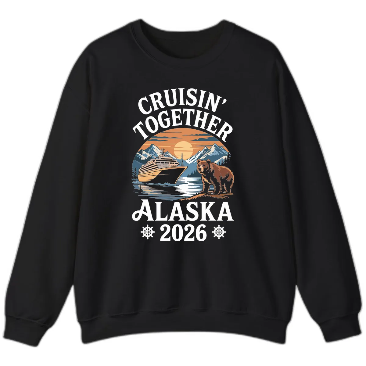 Cruisin' Together Alaska 2026 Bear Cruise Sweatshirt in Black