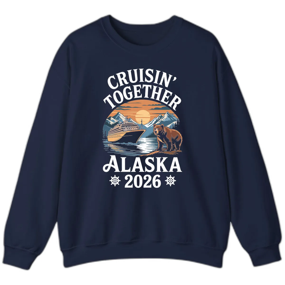 Cruisin' Together Alaska 2026 Bear Cruise Sweatshirt in Navy