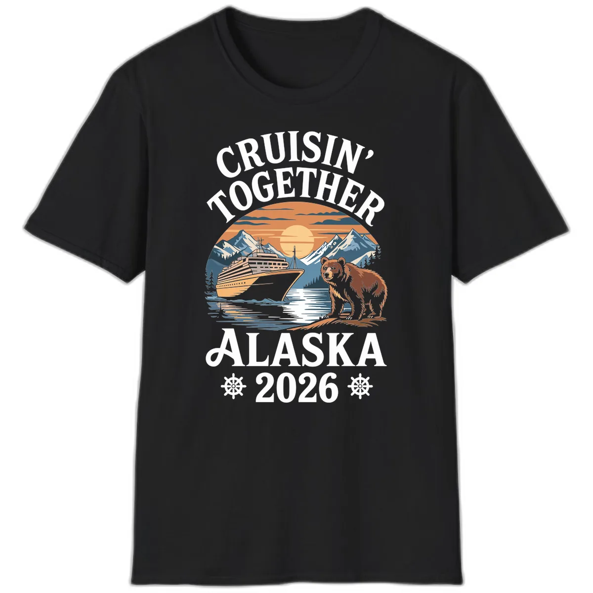 Cruisin' Together Alaska 2026 Bear Cruise T-Shirt in Black