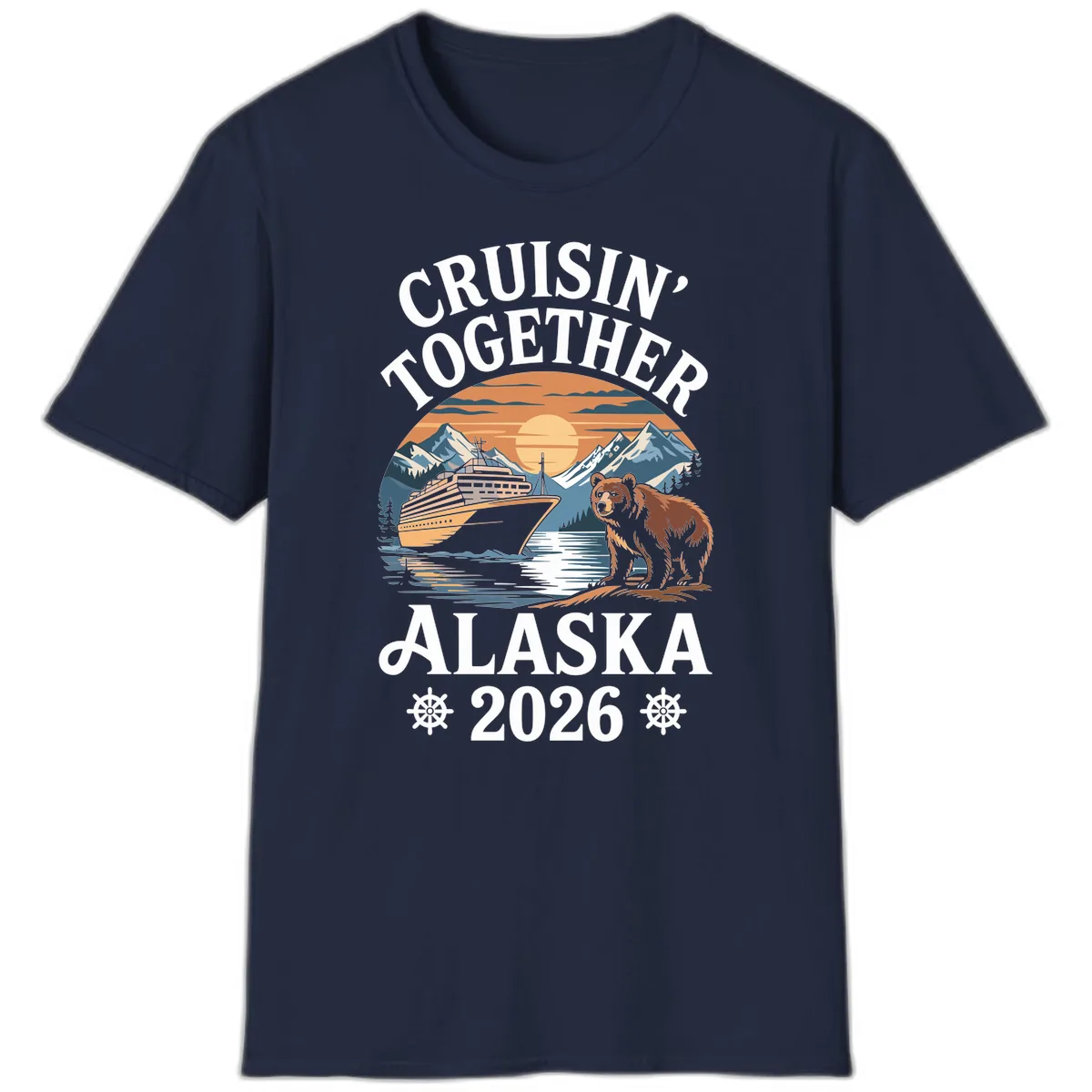 Cruisin' Together Alaska 2026 Bear Cruise T-Shirt in Navy