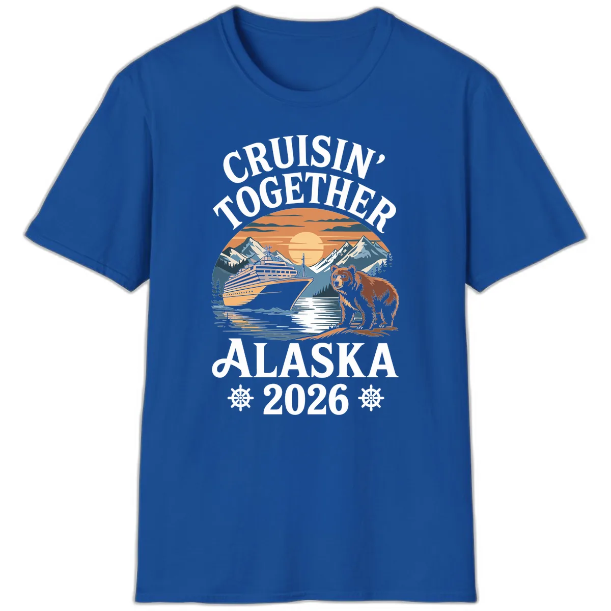 Cruisin' Together Alaska 2026 Bear Cruise T-Shirt in Royal