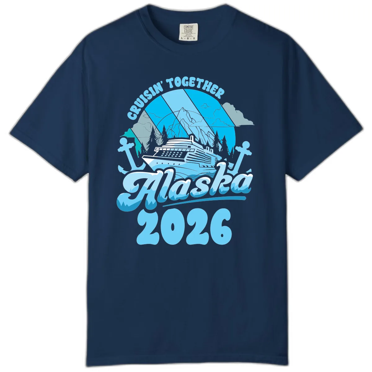 Cruisin' Together Alaska 2026 Cruise Ship Comfort Color in Navy
