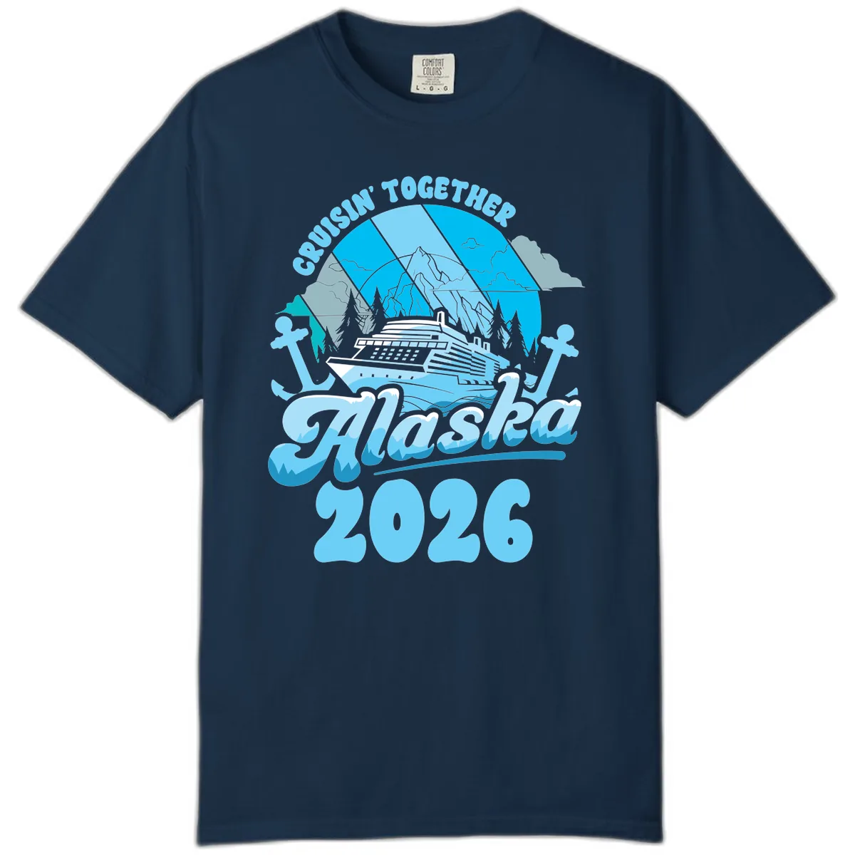 Cruisin' Together Alaska 2026 Cruise Ship Comfort Color in True Navy