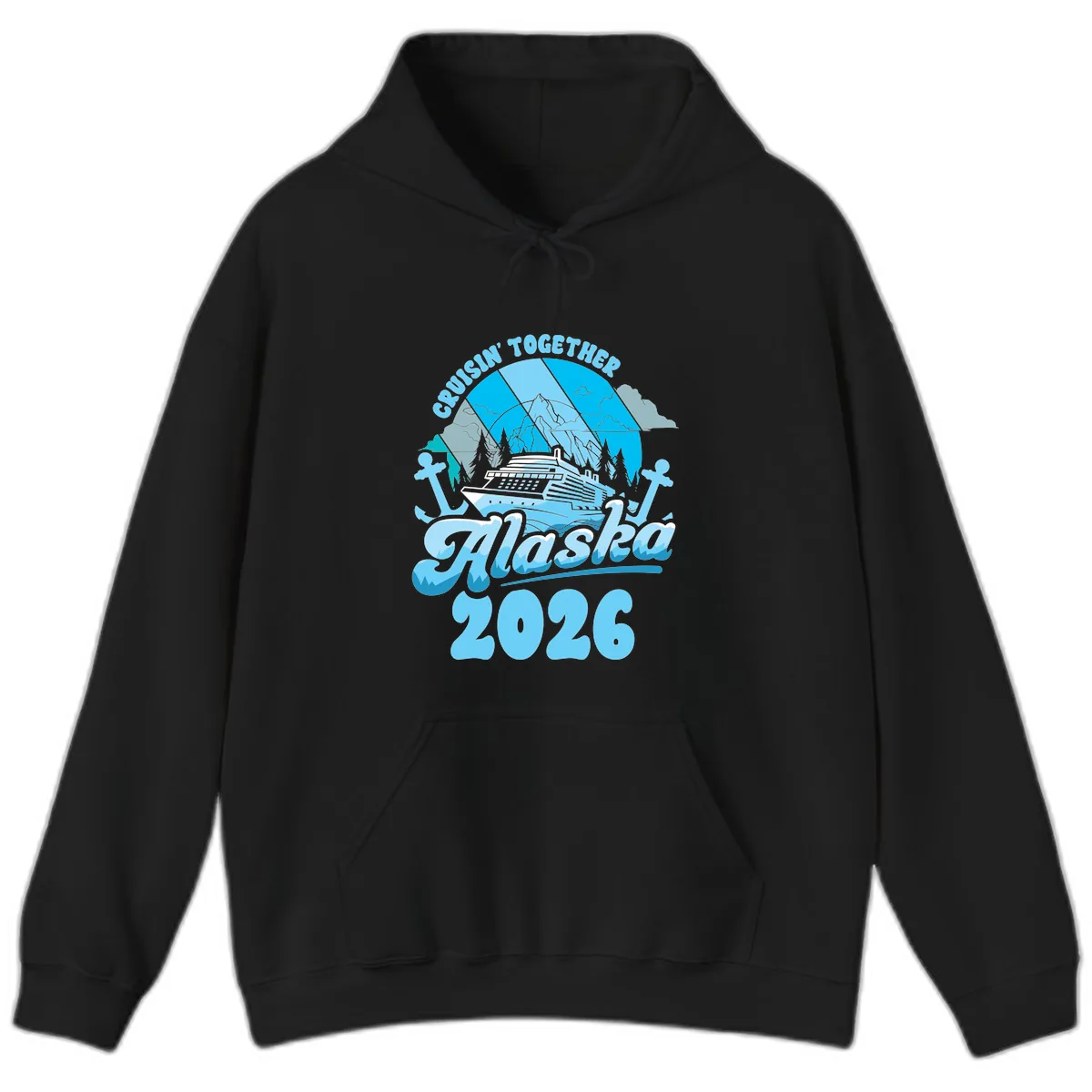 Cruisin' Together Alaska 2026 Cruise Ship Hoodie in Black