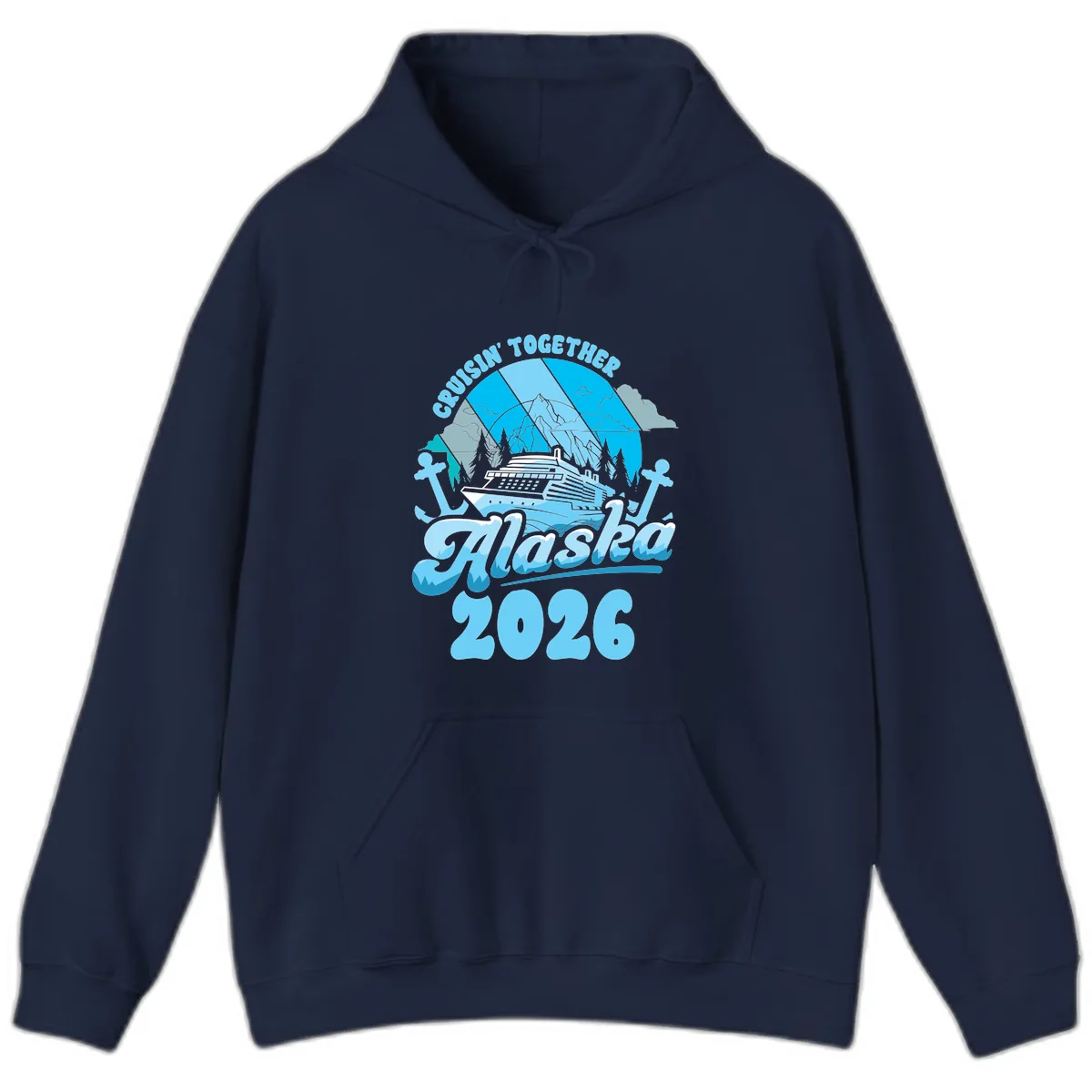 Cruisin' Together Alaska 2026 Cruise Ship Hoodie in Navy