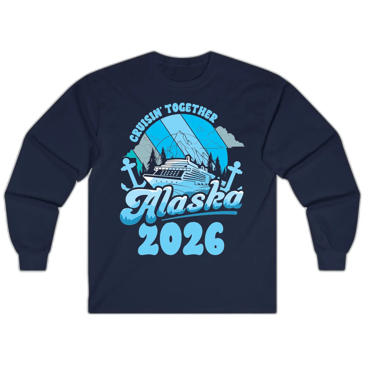 Cruisin' Together Alaska 2026 Cruise Ship Long Sleeve in Navy