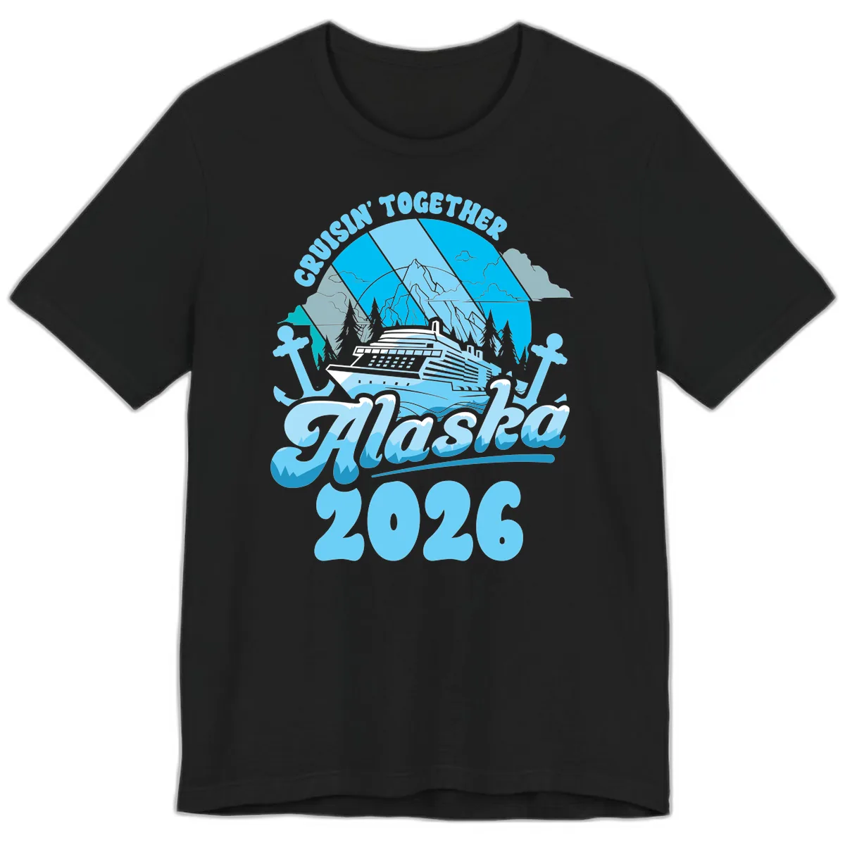 Cruisin' Together Alaska 2026 Cruise Ship Premium T-Shirt in Black