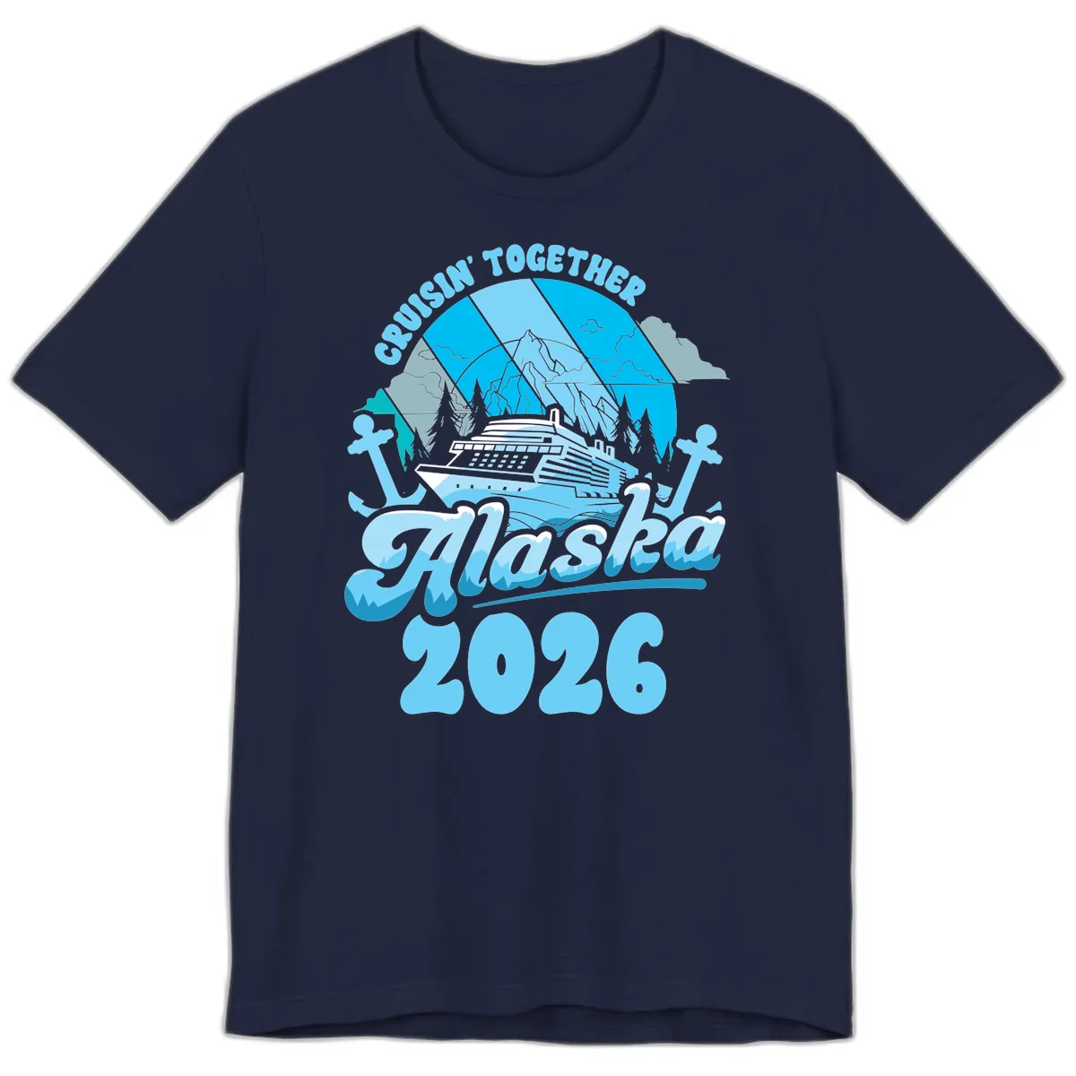 Cruisin' Together Alaska 2026 Cruise Ship Premium T-Shirt in Navy
