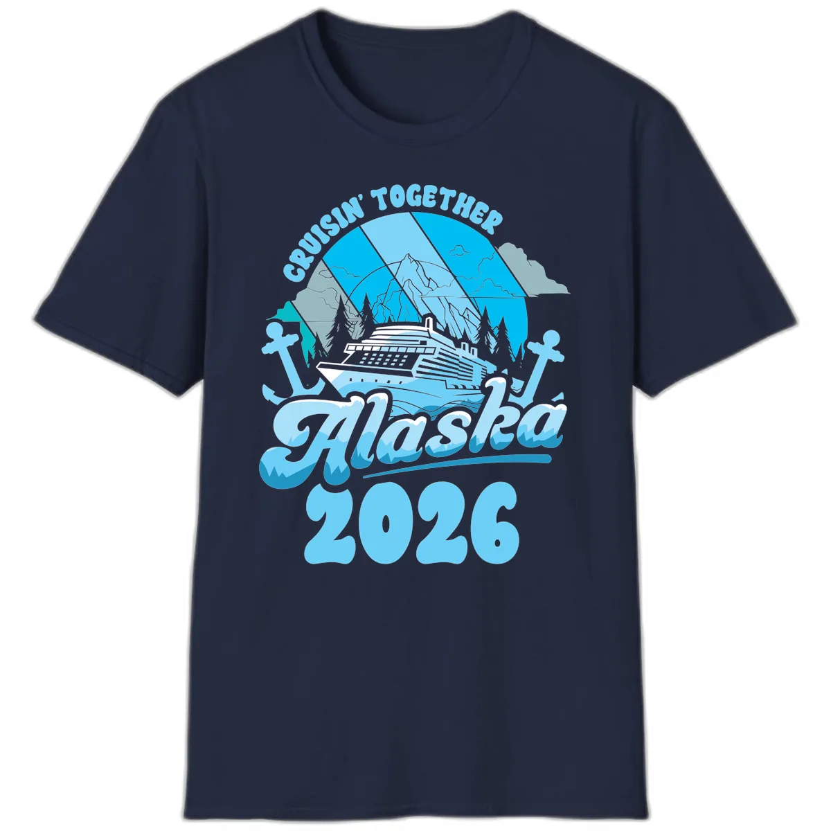 Cruisin' Together Alaska 2026 Cruise Ship T-Shirt in Navy