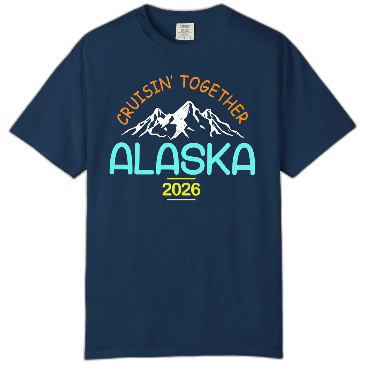 Cruisin' Together Alaska 2026 Mountain Design Comfort Color in Navy