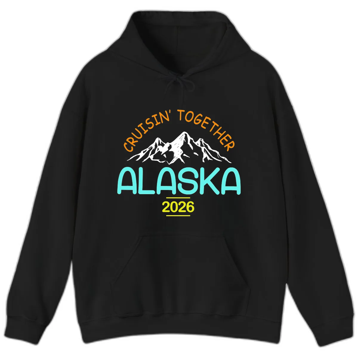 Cruisin' Together Alaska 2026 Mountain Design Hoodie in Black
