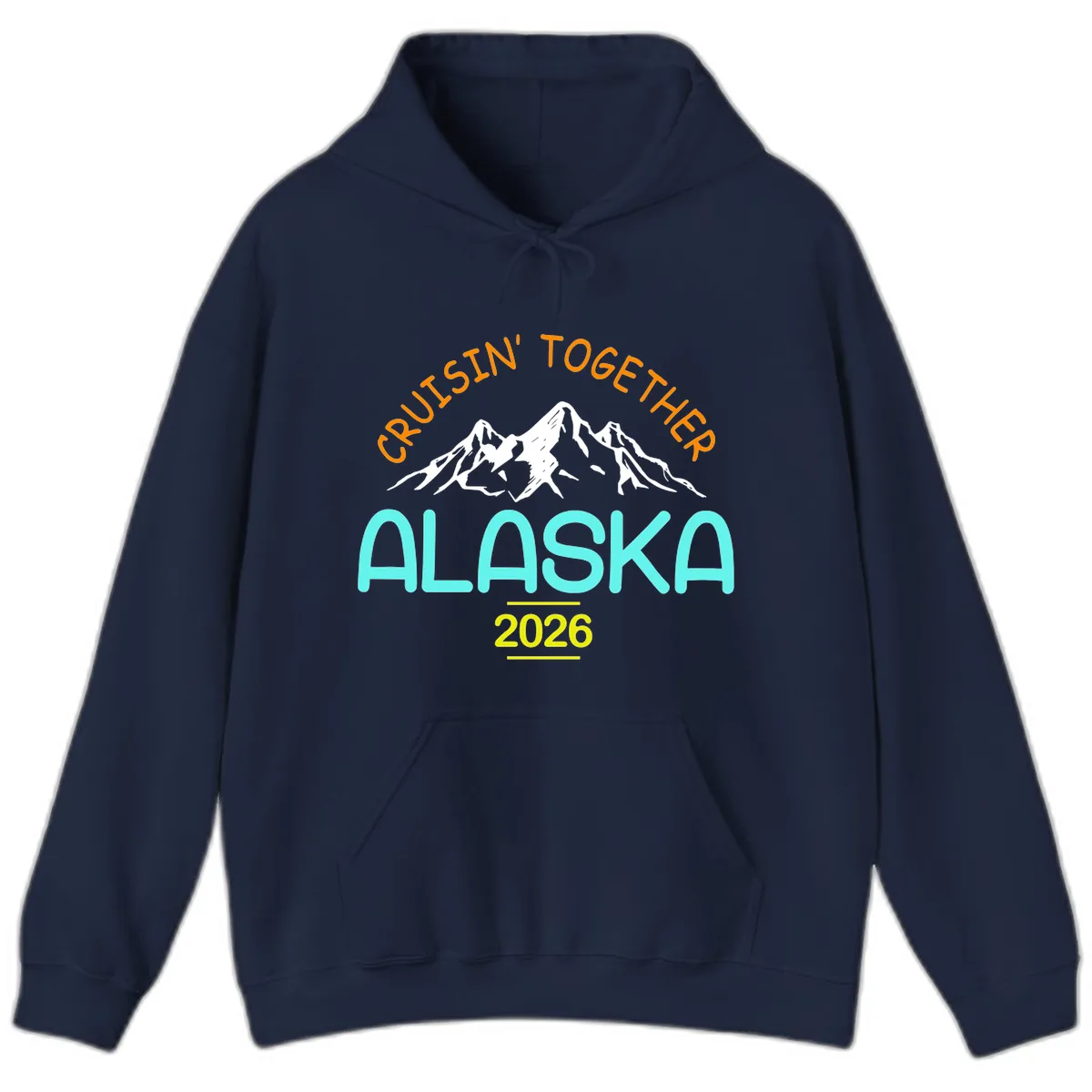 Cruisin' Together Alaska 2026 Mountain Design Hoodie in Navy
