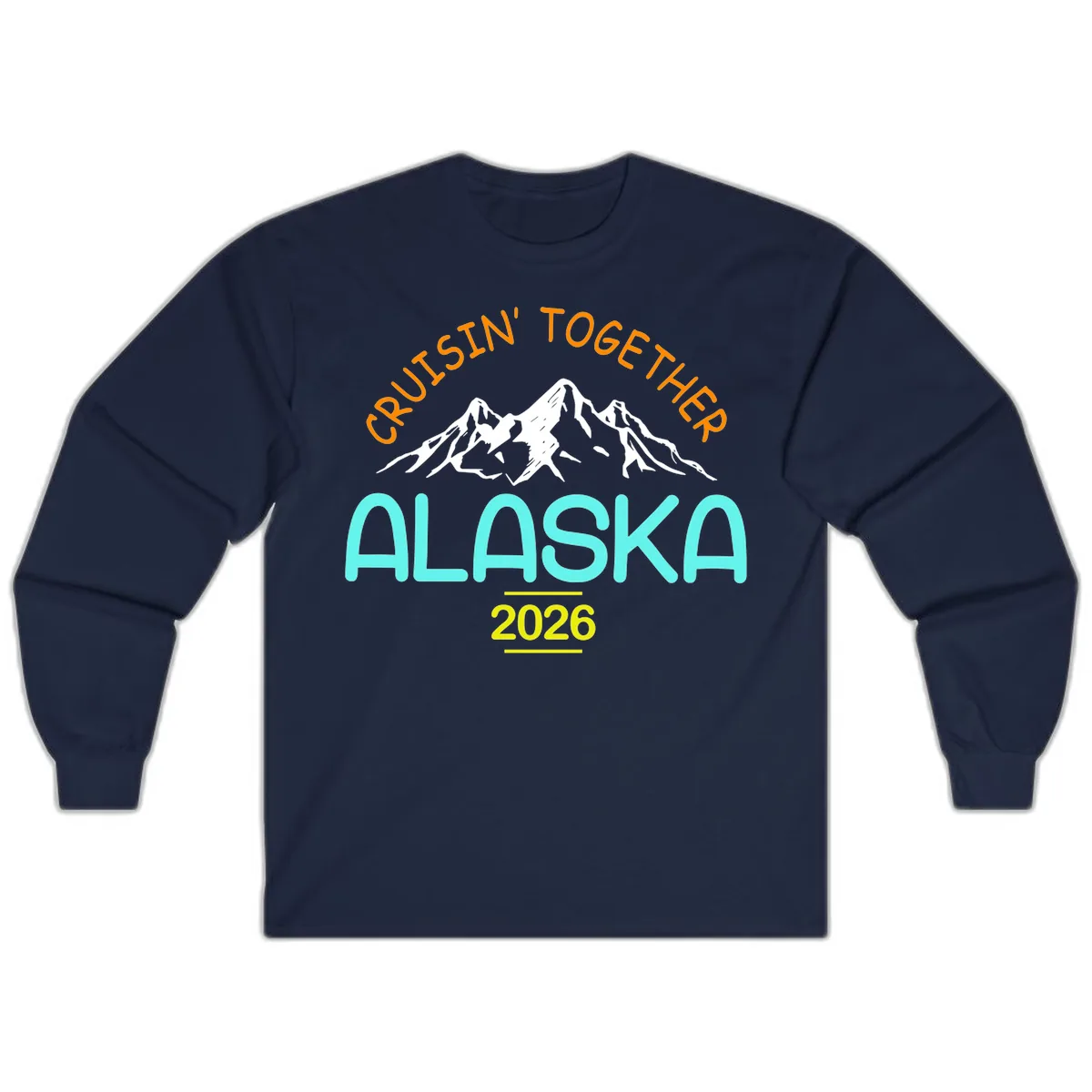 Cruisin' Together Alaska 2026 Mountain Design Long Sleeve in Navy