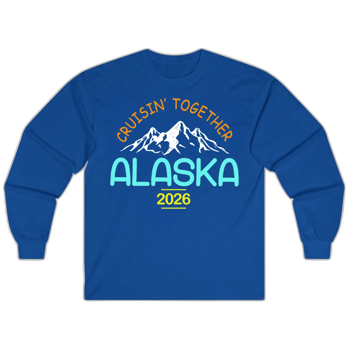 Cruisin' Together Alaska 2026 Mountain Design Long Sleeve in Royal