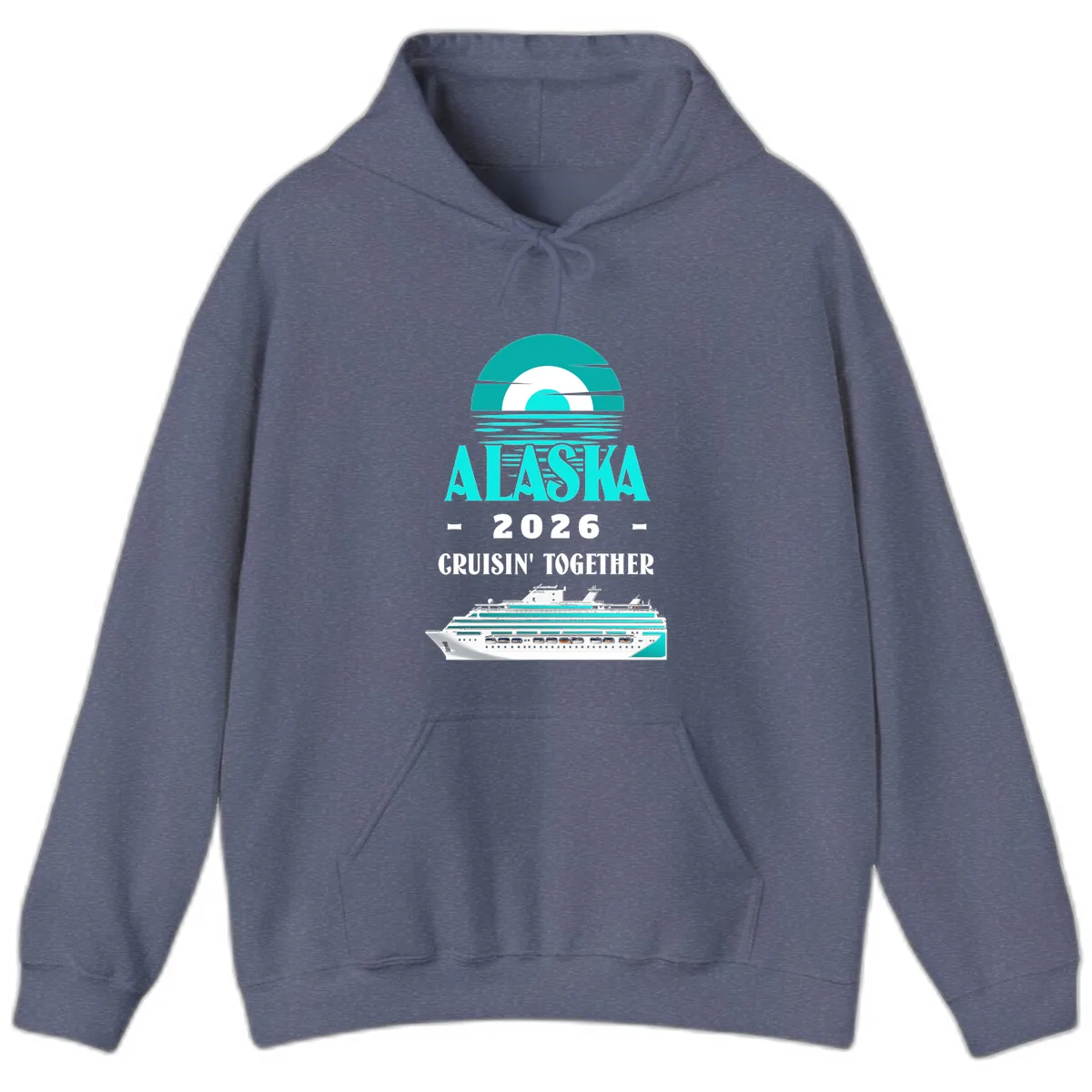 Alaska 2026 Cruisin' Together Family Cruise Hoodie in Heather Navy