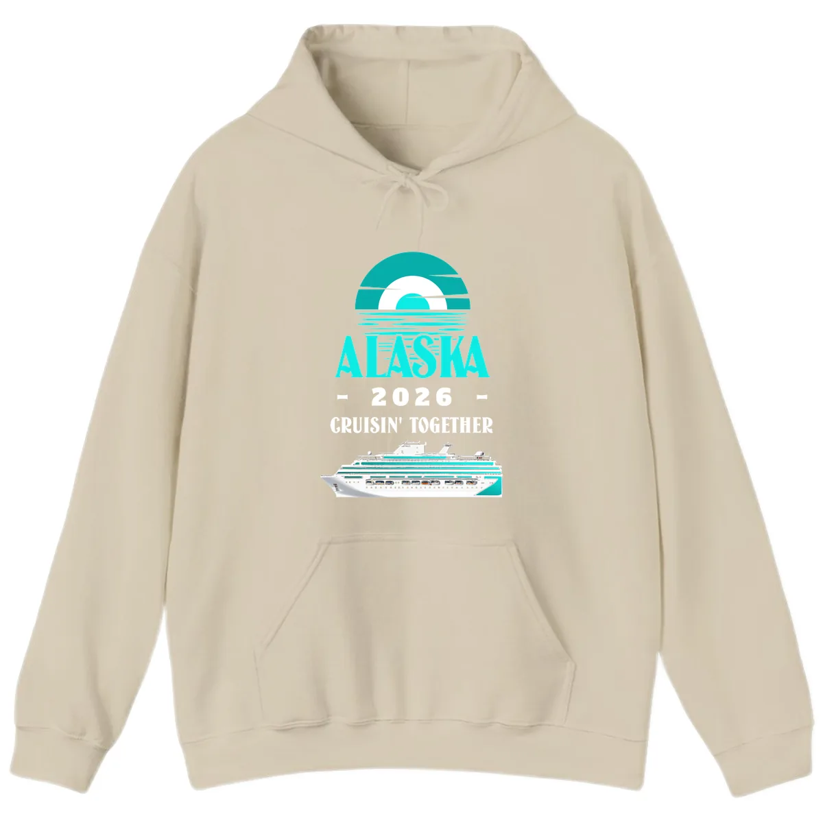 Alaska 2026 Cruisin' Together Family Cruise Hoodie in Sand