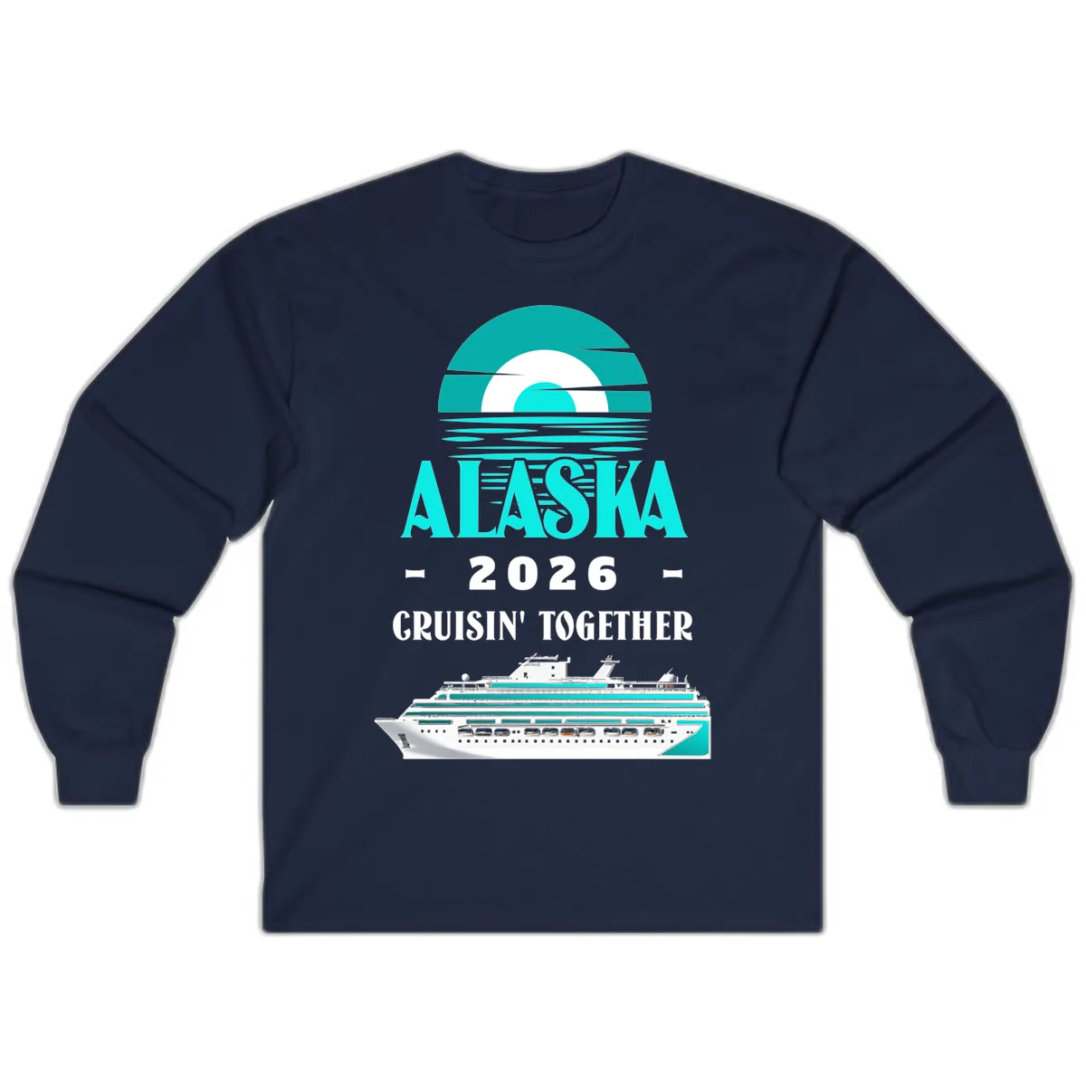 Alaska 2026 Cruisin' Together Family Cruise Long Sleeve in Navy