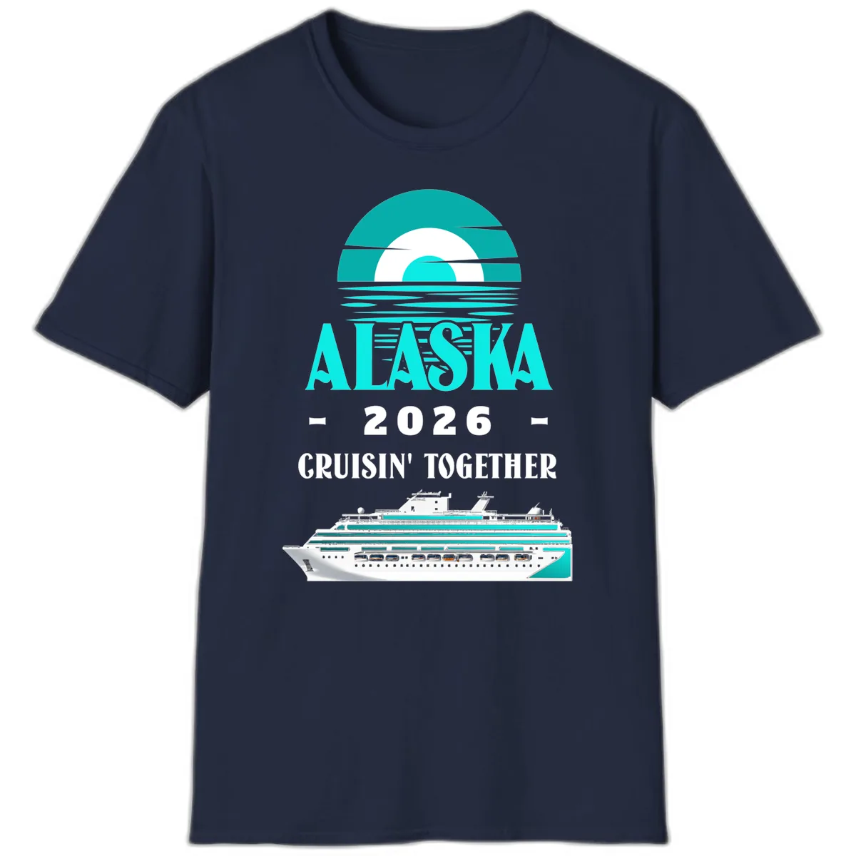 Alaska 2026 Cruisin' Together Family Cruise T-Shirt in Navy
