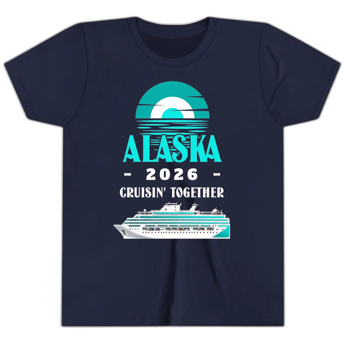 Alaska 2026 Cruisin' Together Family Cruise Youth T-Shirt in Navy