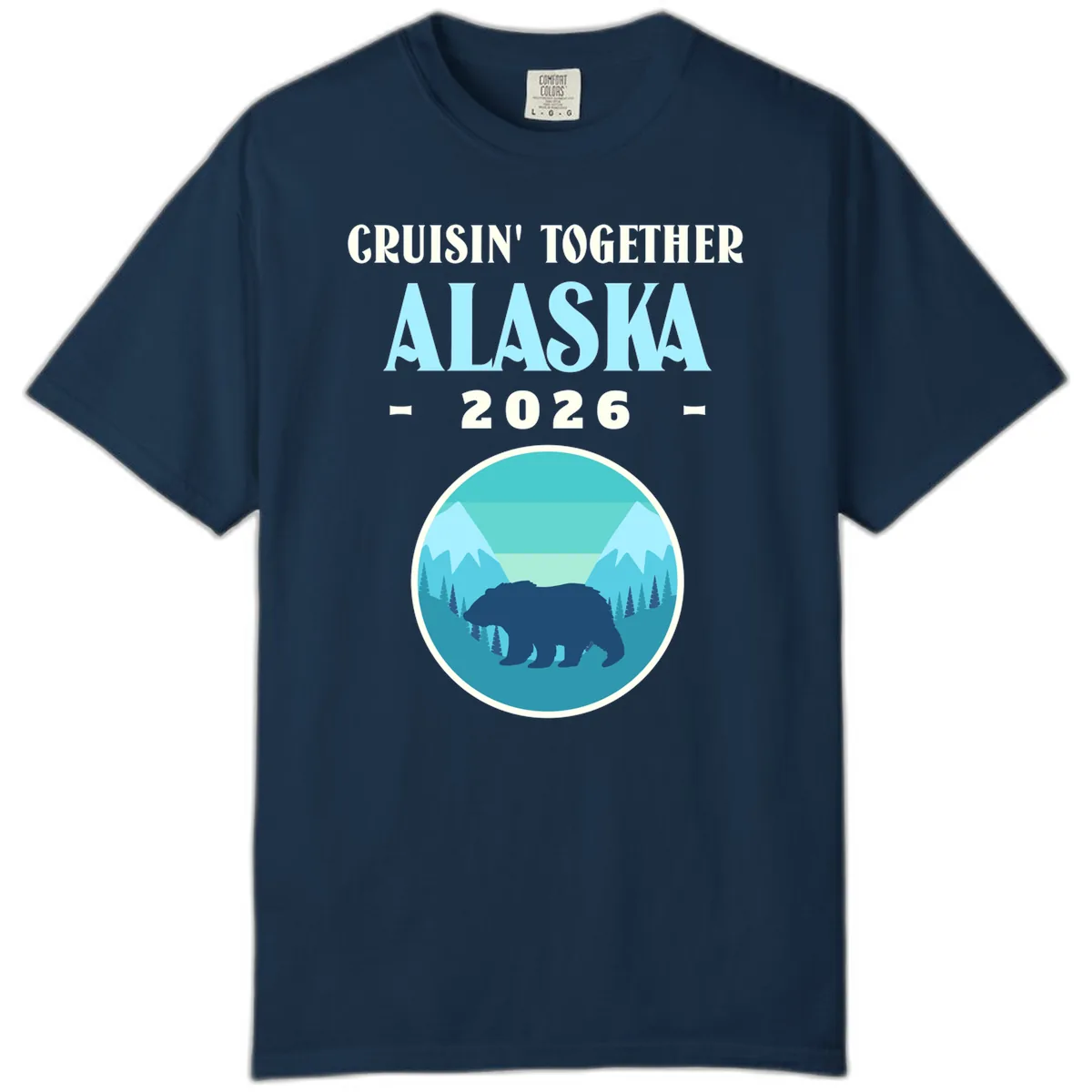 Cruisin' Together Alaska 2026 Bear Silhouette Comfort Color in True Navy