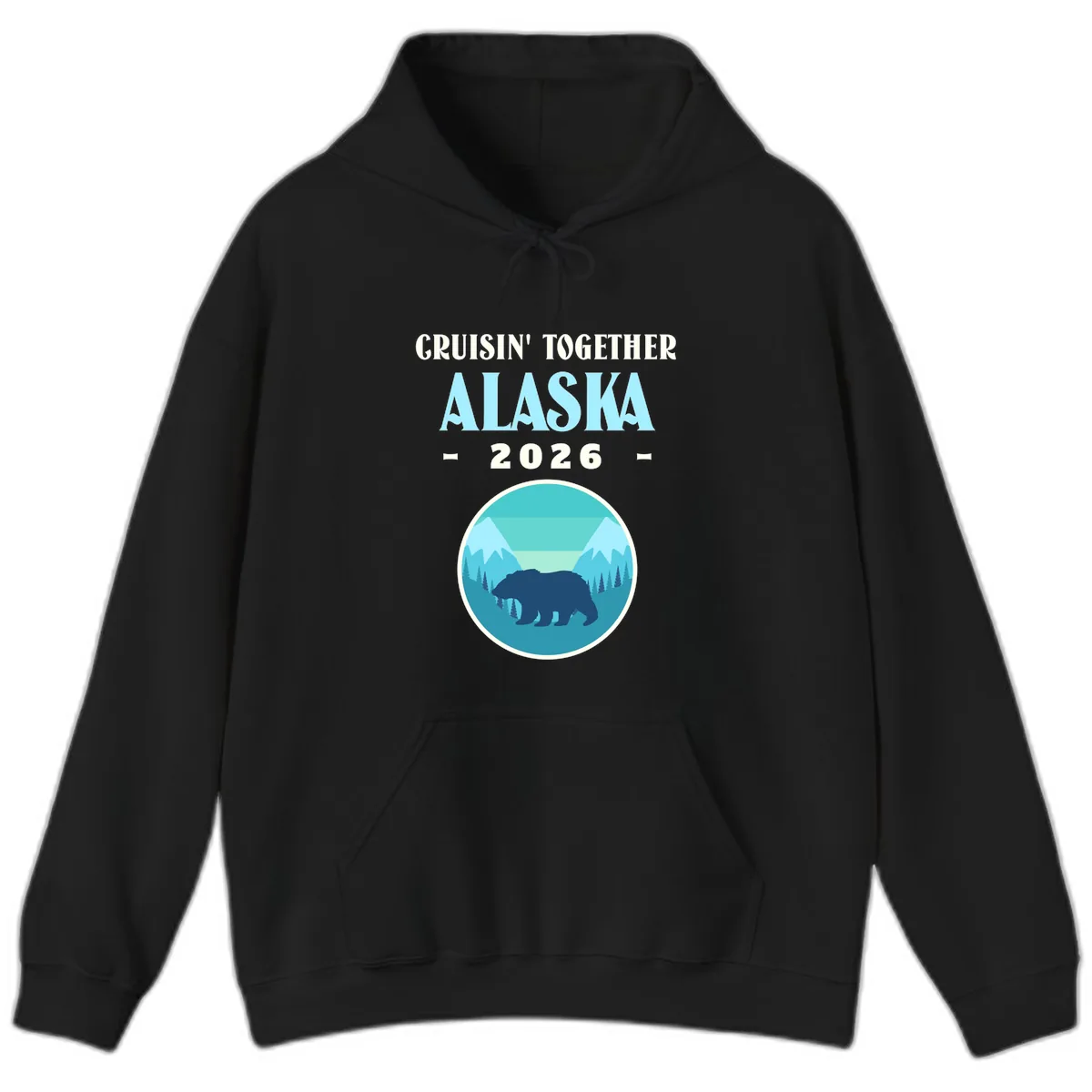 Cruisin' Together Alaska 2026 Bear Silhouette Hoodie in Black