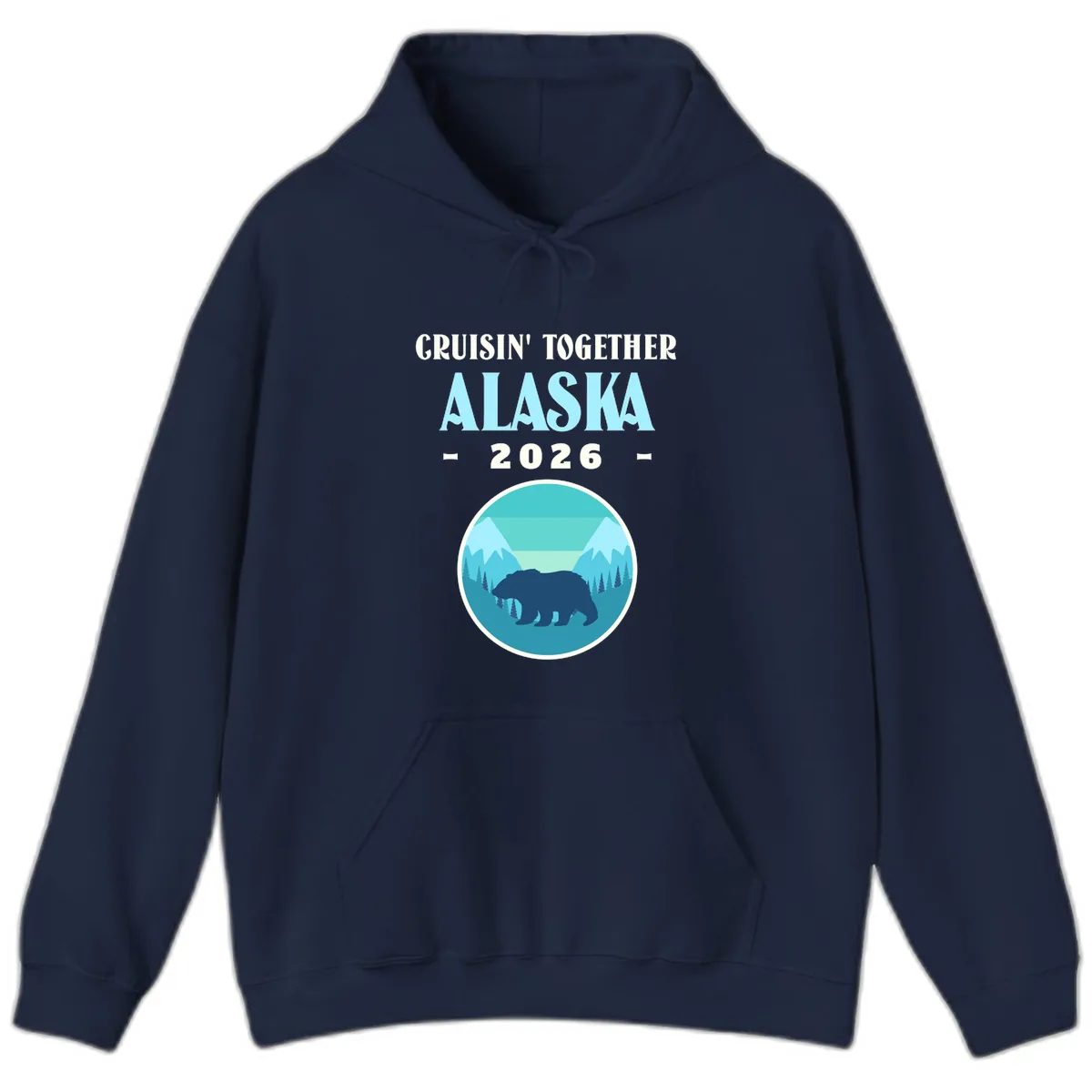 Cruisin' Together Alaska 2026 Bear Silhouette Hoodie in Navy