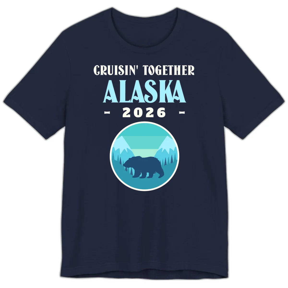 Cruisin' Together Alaska 2026 Bear Silhouette Premium T-Shirt in Navy
