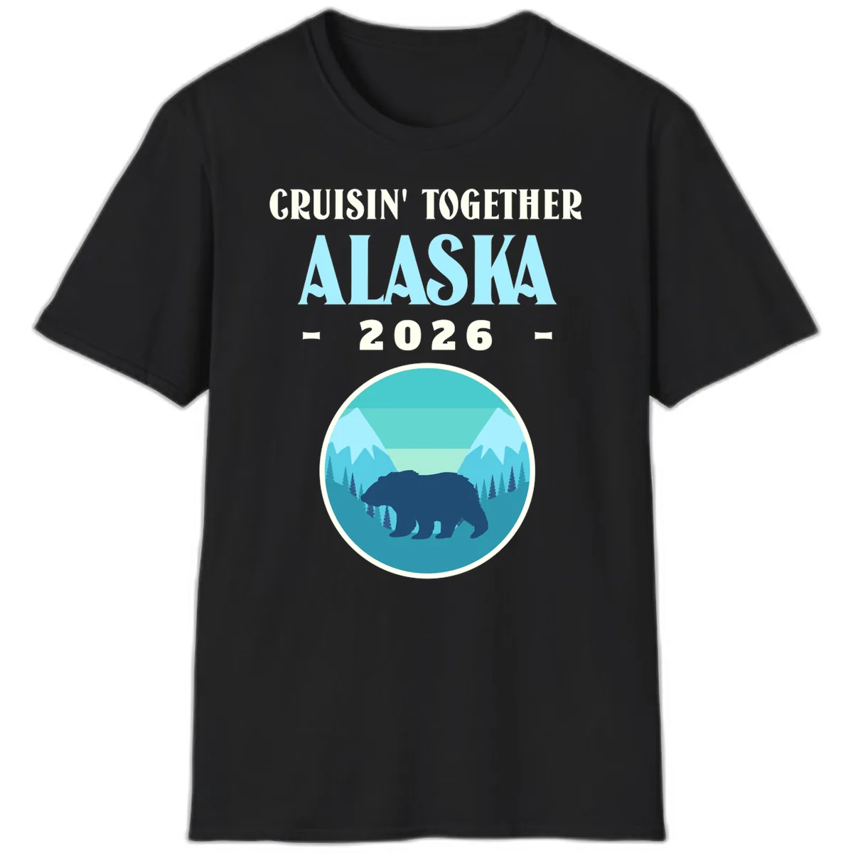Cruisin' Together Alaska 2026 Bear Silhouette T-Shirt in Black